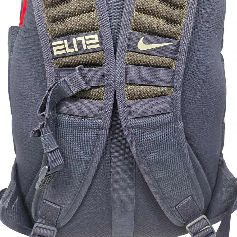 Nike Elite Basketball Backpack Unisex Large Navy Blue Red Hoops Sport Bag